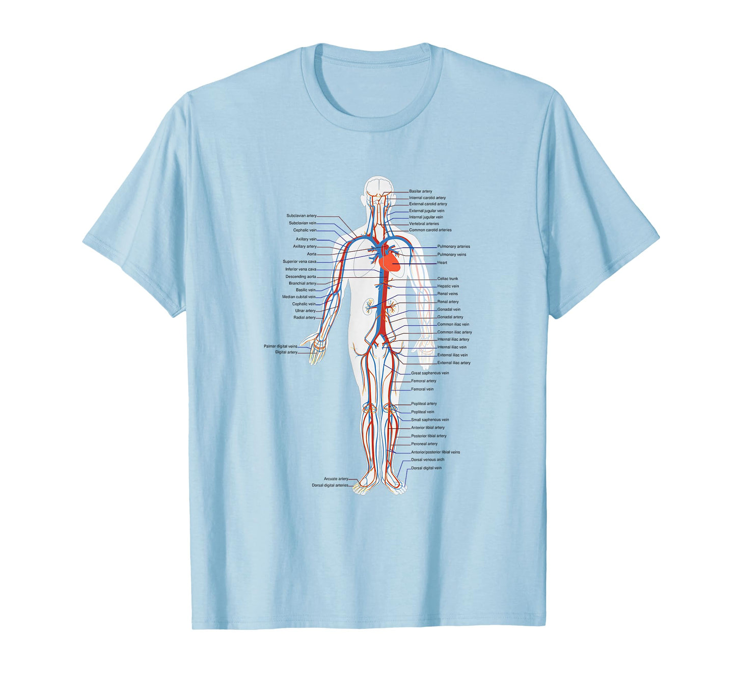 Circulatory System Anatomy Chart Arteries Veins T-Shirt