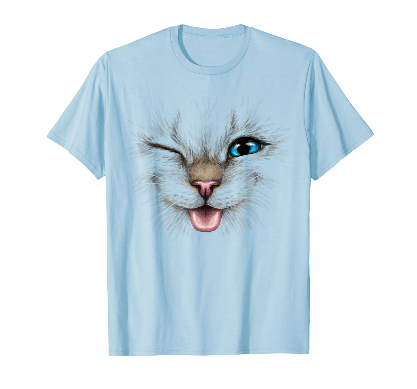 cute cat face blue eyes wink smiling for lover kitten Kitty T-Shirt