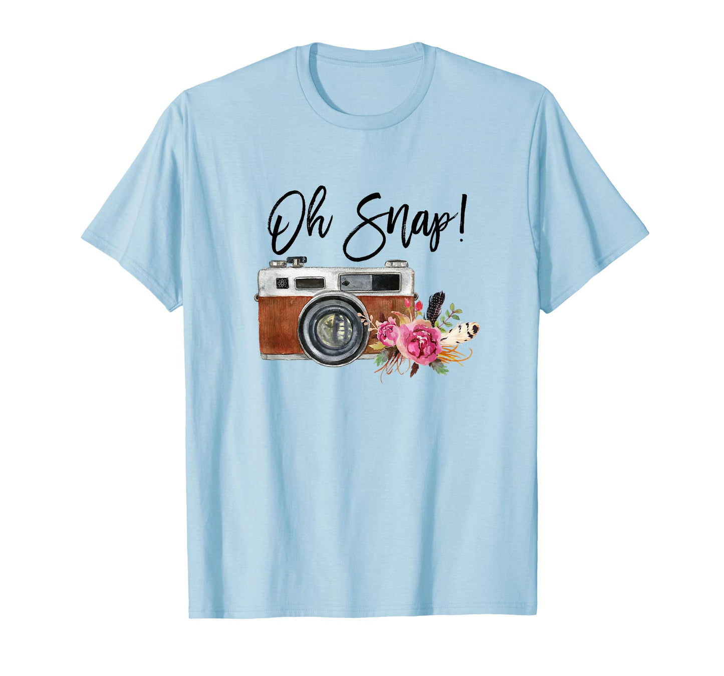Oh Snap, Watercolor Camera, Girly Photography T-Shirt