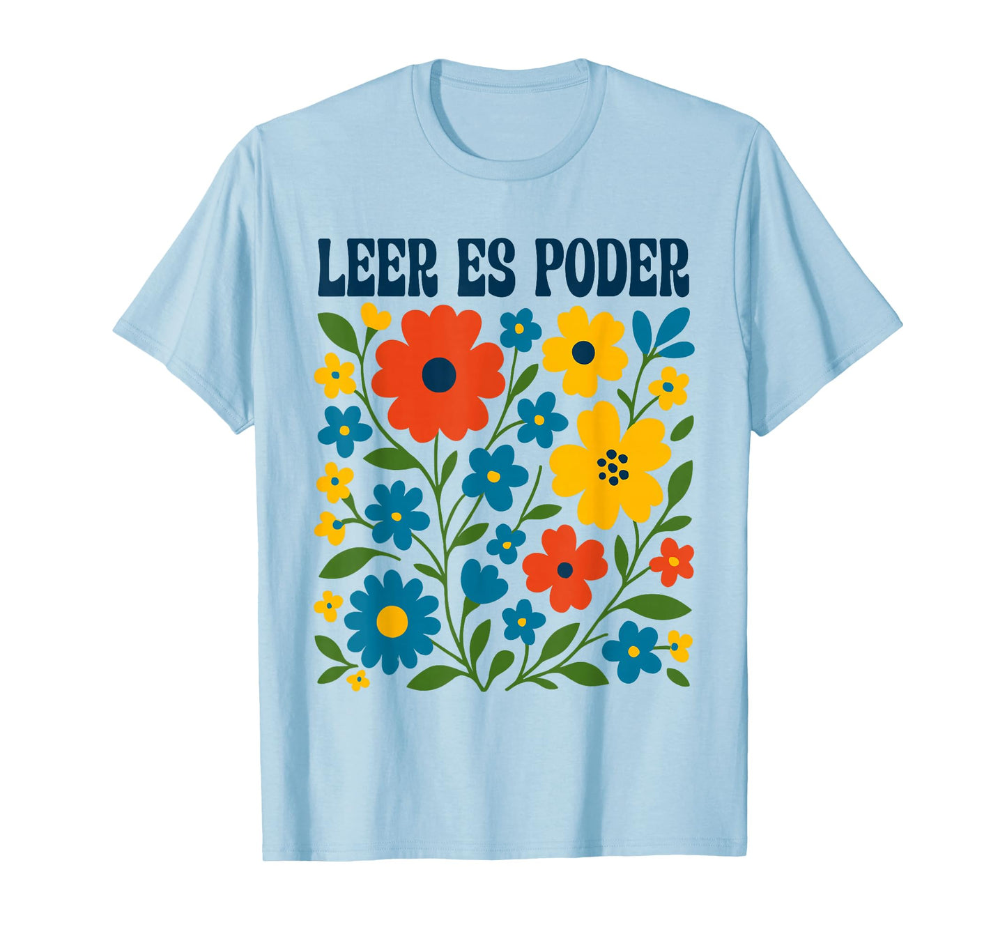 Leer ES Poder Cute Floral Boho Spanish Teacher Reading T-Shirt