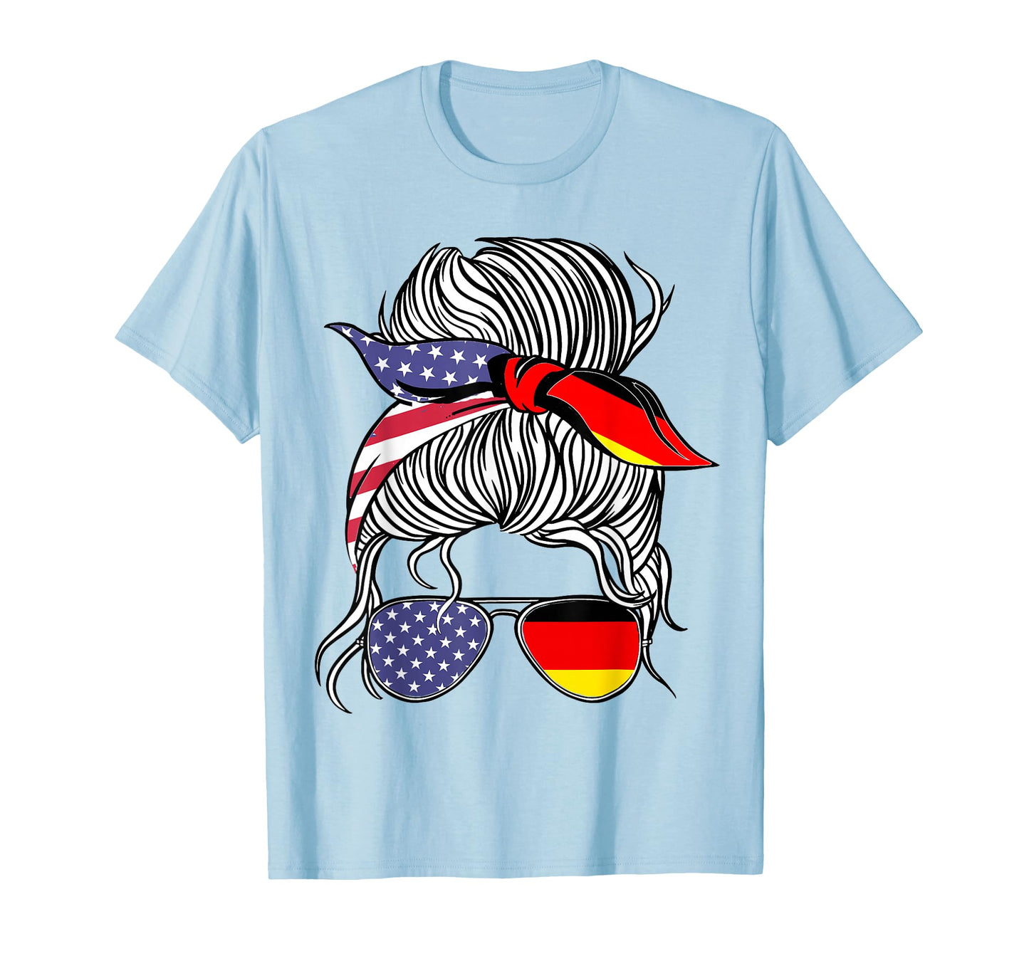 German American Patriot Grown Proud Women Girl Flag T-Shirt