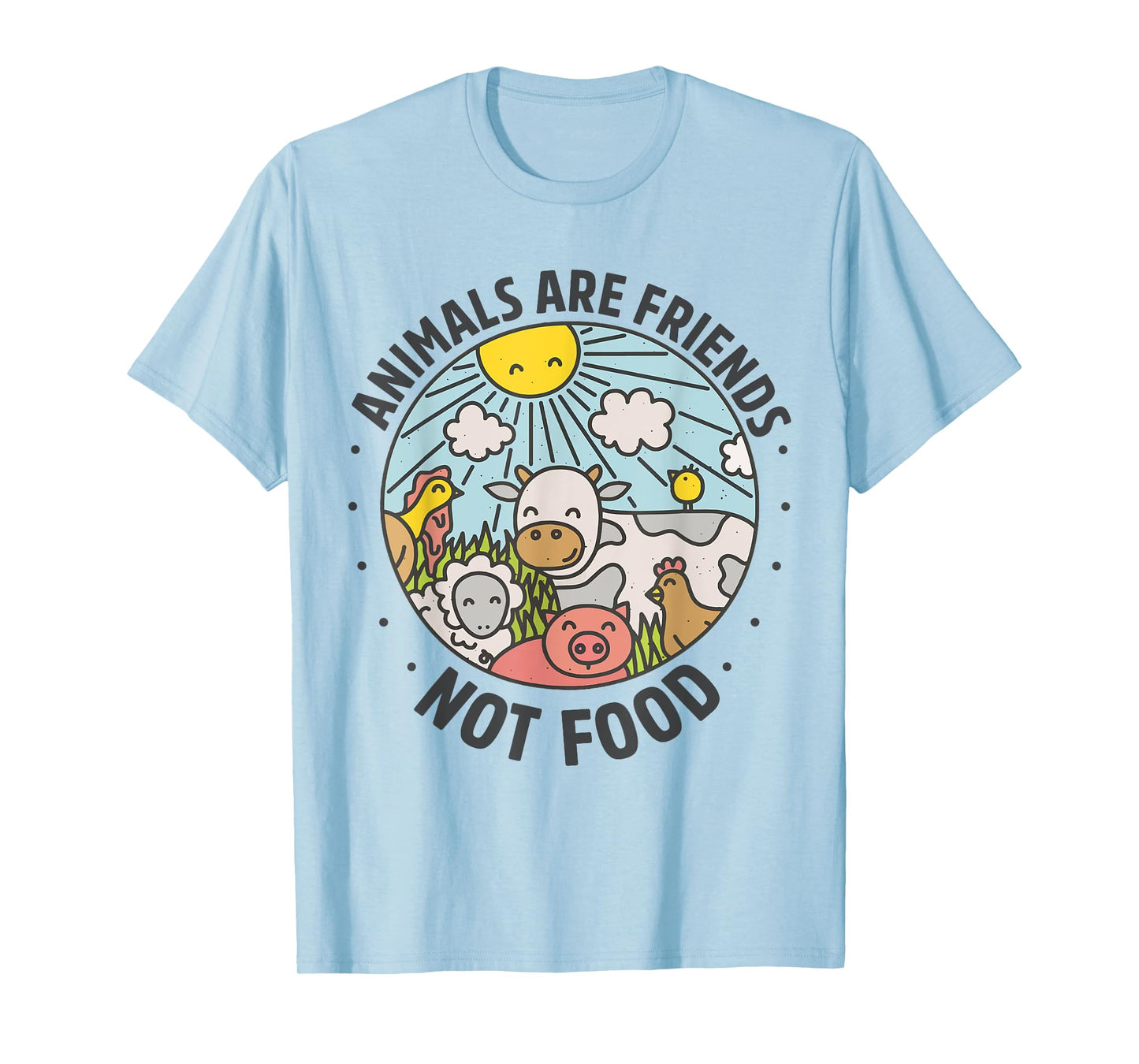 Animals Are Friends Not Food Animal Lover Funny Vegetarian T-Shirt