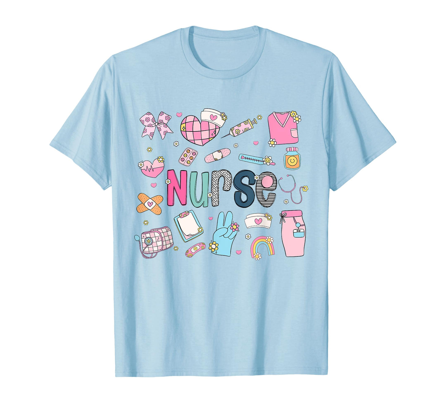 Cute Nurse Retro RN LPN Women Nurses School Life Work Scrub T-Shirt
