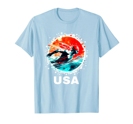 Swimming United States Team Apparel American Flag Swimming T-Shirt
