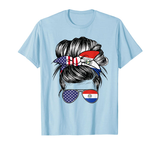 Paraguay Flag American Women Girl USA Heritage Paraguayan T-Shirt