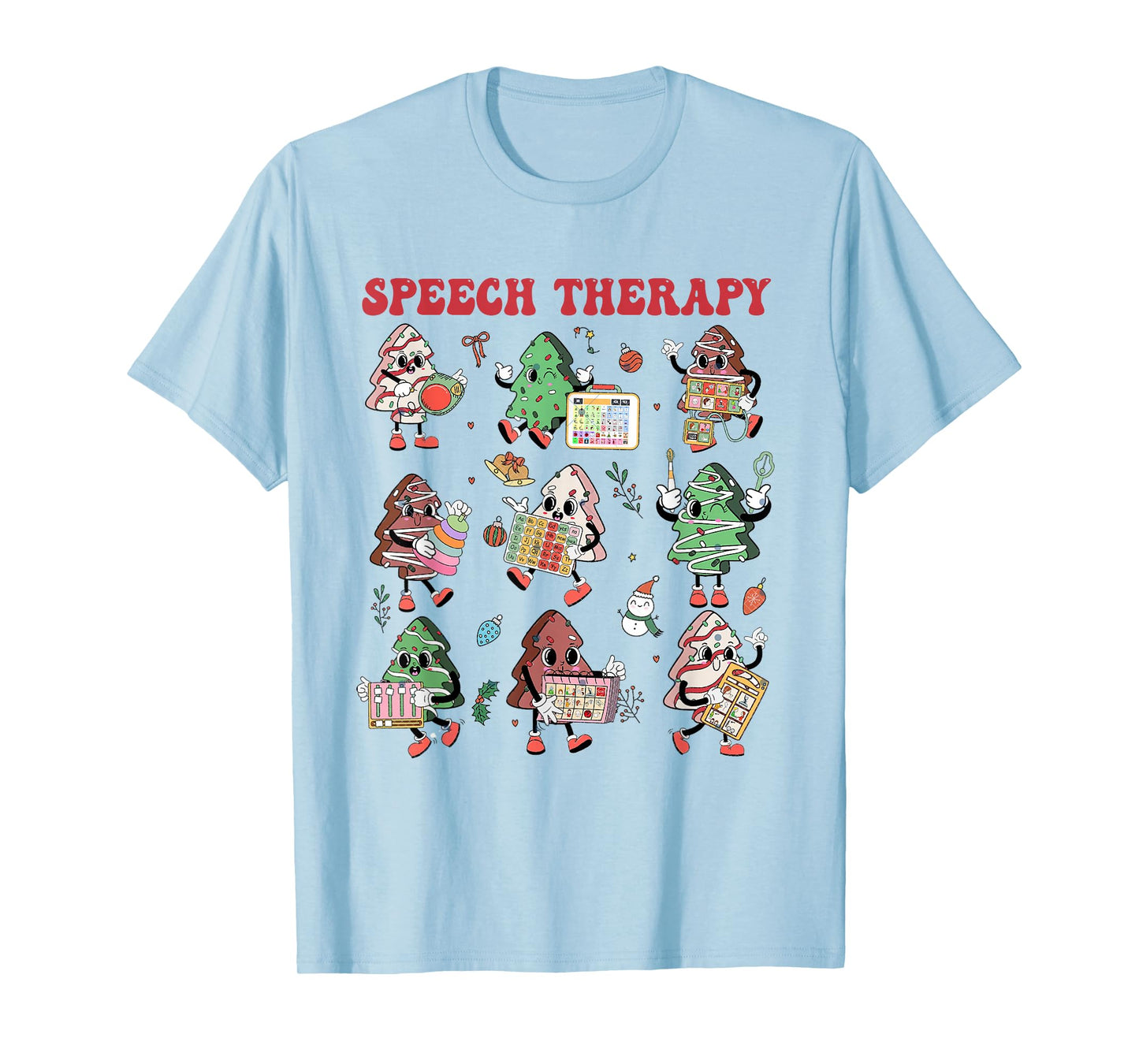 Cute Speech Therapy Christmas SLP Speech Pathologist T-Shirt