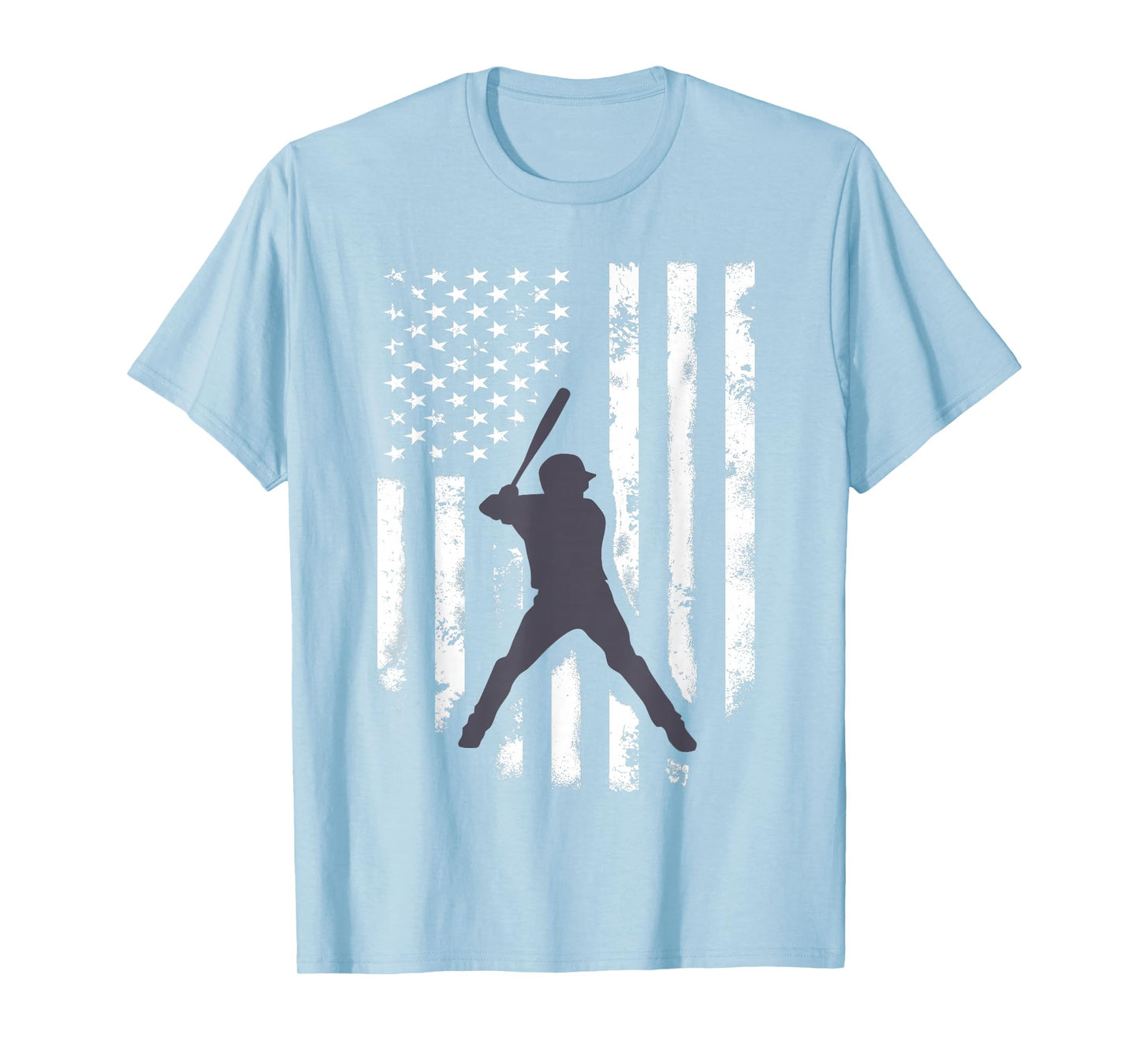 American Flag Baseball Shirt Cool Distressed Jersey Gift Tee T-Shirt