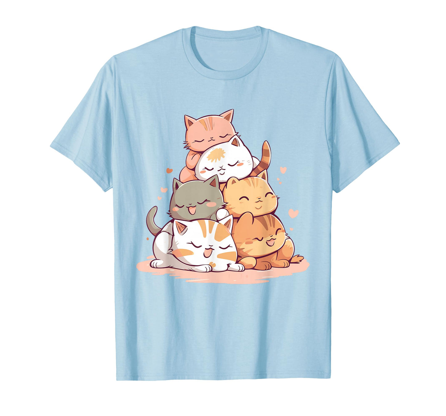 Cat Cute Kitty Pile Cats Anime Kawaii Neko Women Girls T-Shirt