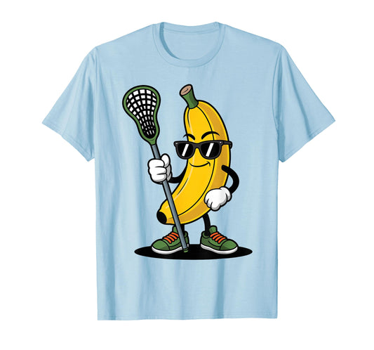 Banana Playing Lacrosse Funny Youth Boys Lacrosse Goalie T-Shirt
