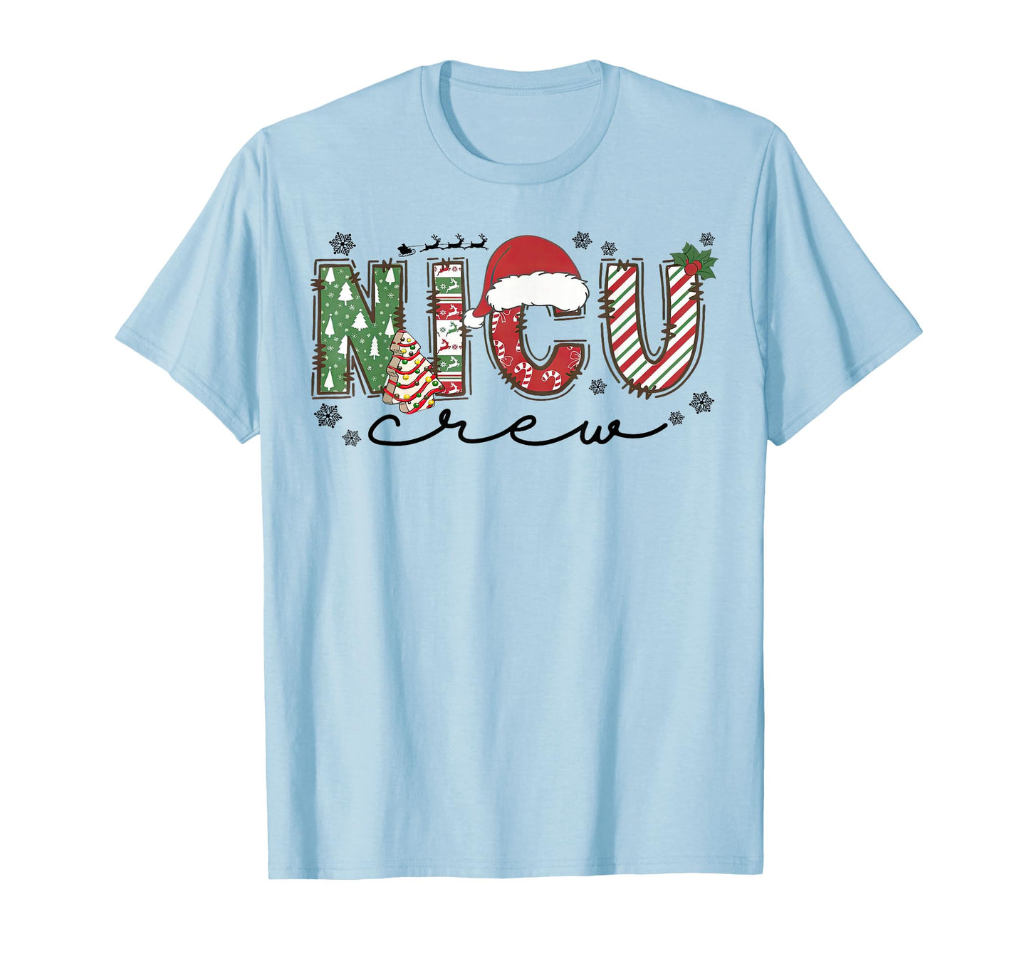 Christmas Nicu Nurse Crew Santa Hat Nursing Xmas T-Shirt