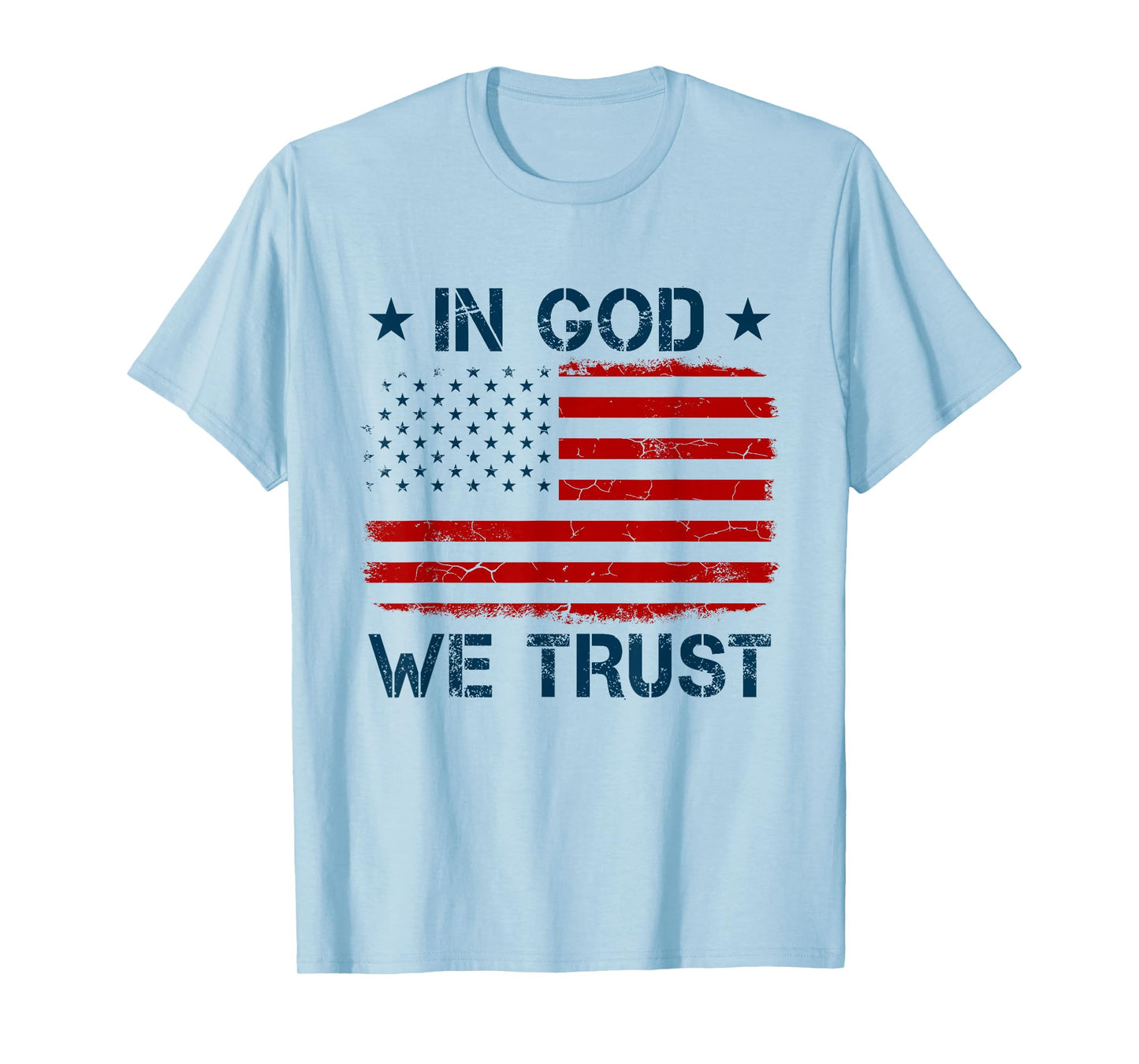 Vintage Old American Flag In God We Trust T-Shirt Christian T-Shirt