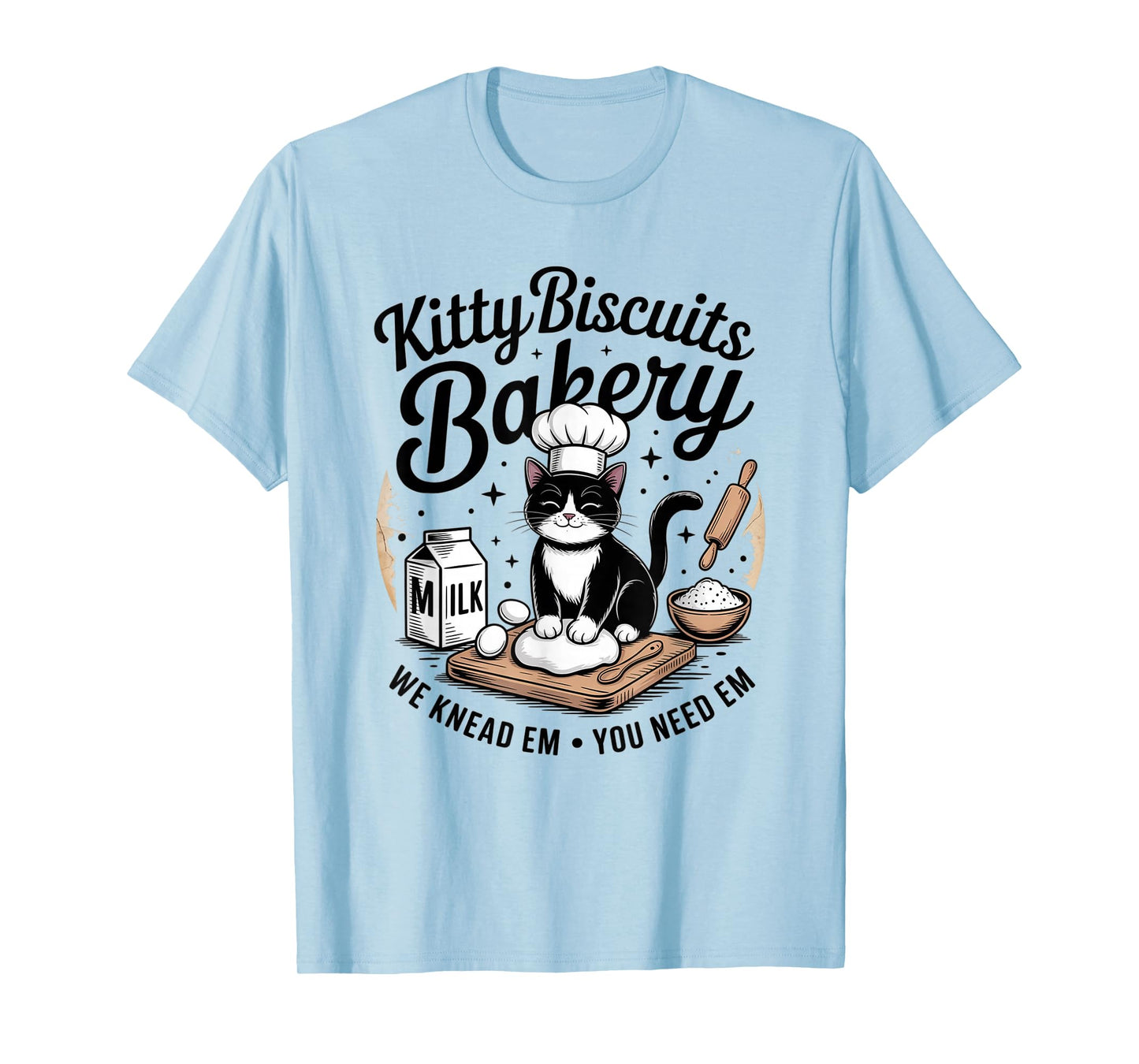 Cute Kitty Biscuits Bakery Funny Cat Lovers Baking Humor T-Shirt