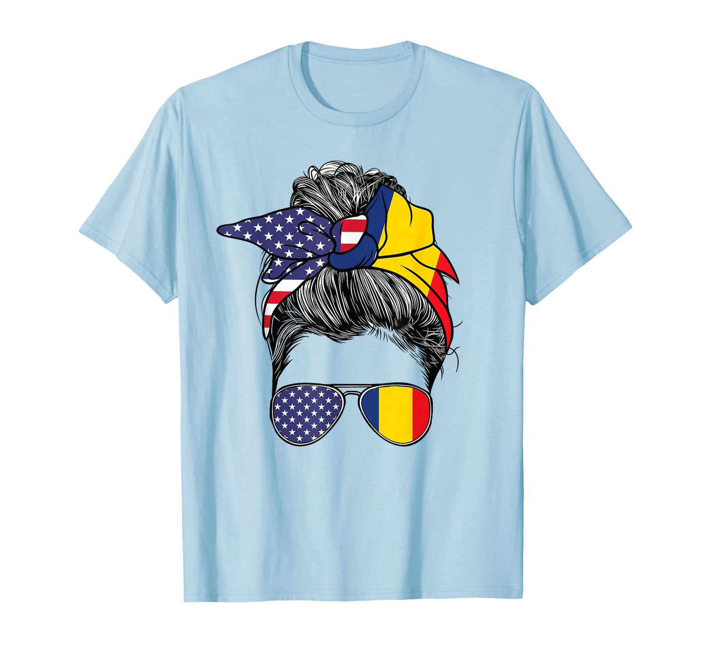 Romanian Women Girl USA Heritage American Romania Flag T-Shirt