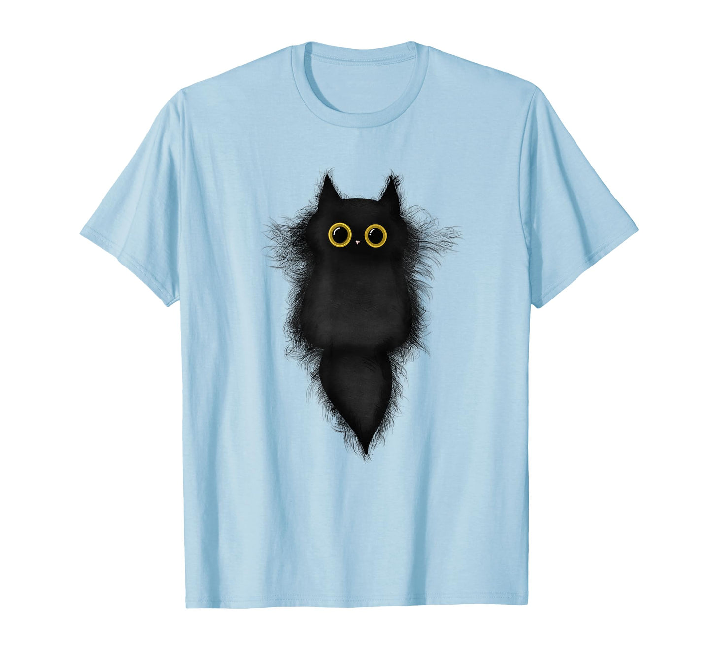 Cute Funny Black Cat Yellow Eyes Cat Lover Cat Mom Cat Dad T-Shirt