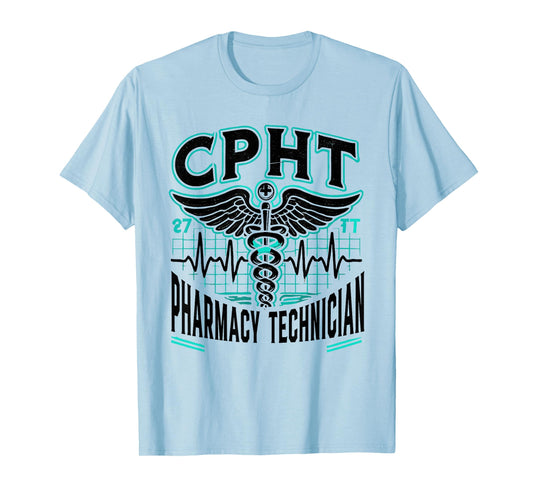 CPHT Pharmacy Technician Pharmacist Heartbeat T-Shirt