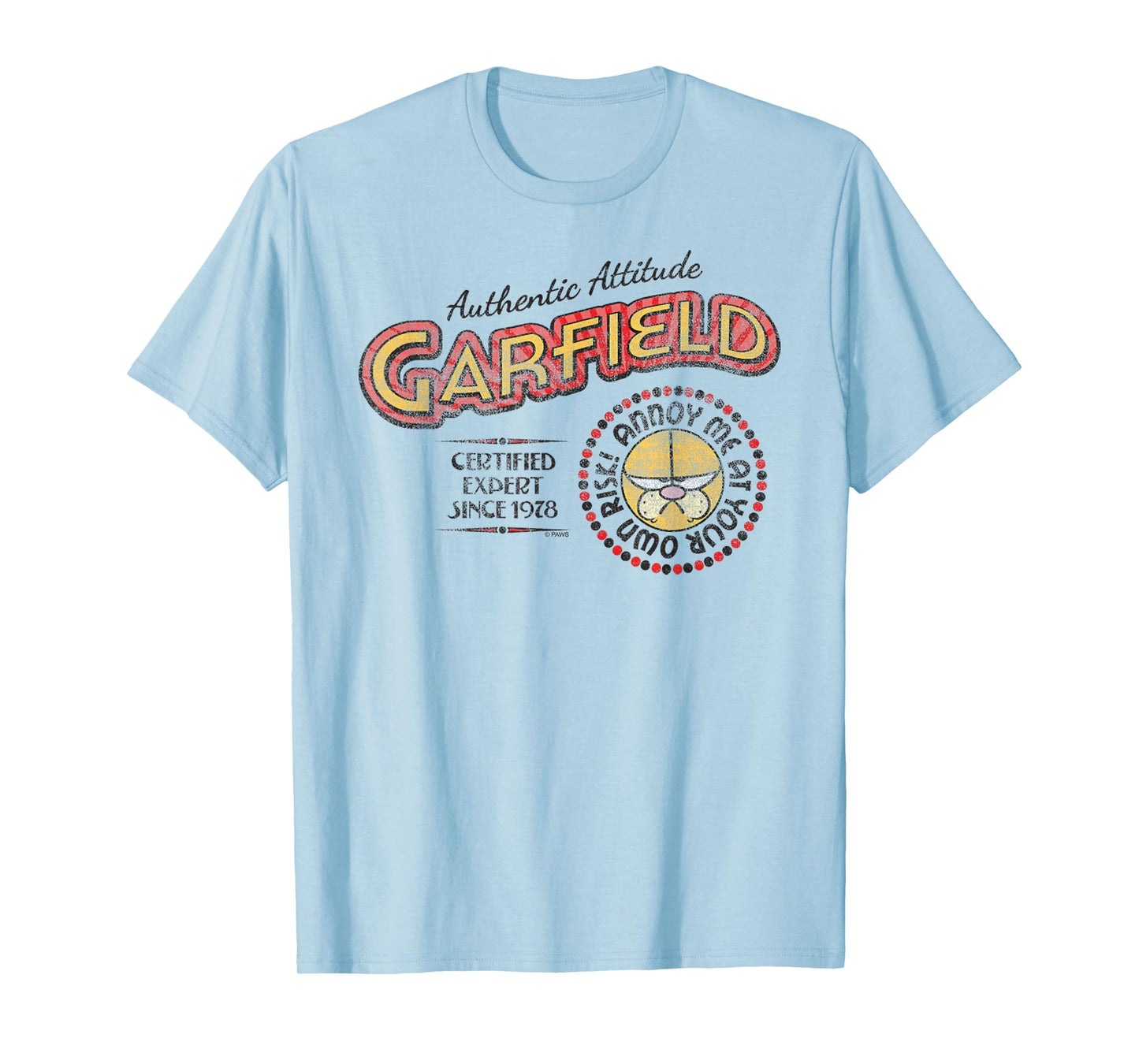 Garfield Authentic Attitude Expert Cartoon Cat T-Shirt