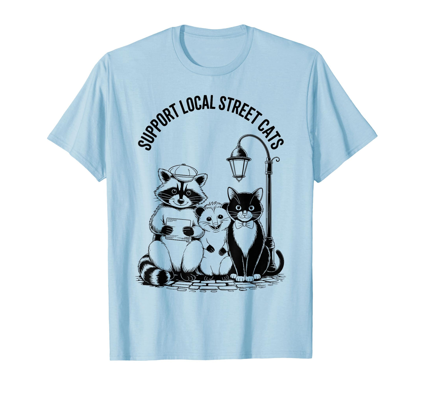 Support Local Street Cats, Opossum Racoon Cat, Team Trash T-Shirt