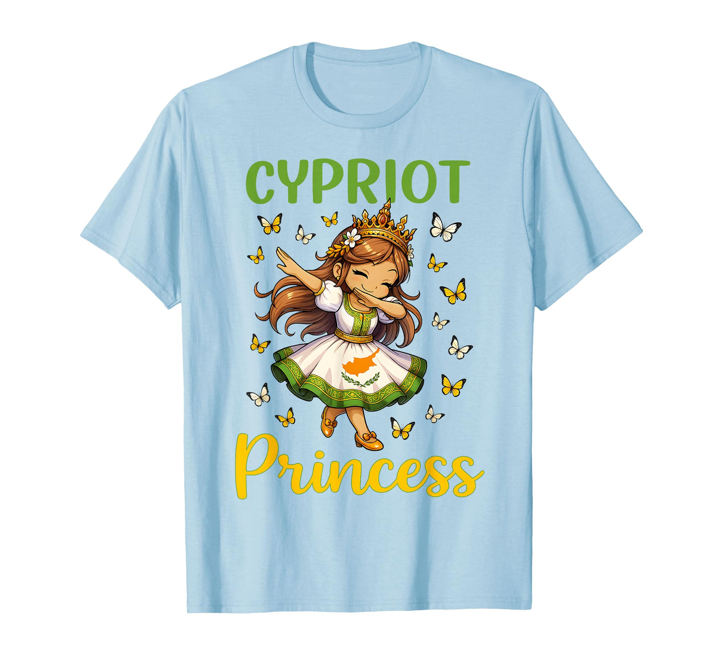 Cypriot Princess Dabbing Girl Cute Cyprus Pride Outfit Girls T-Shirt