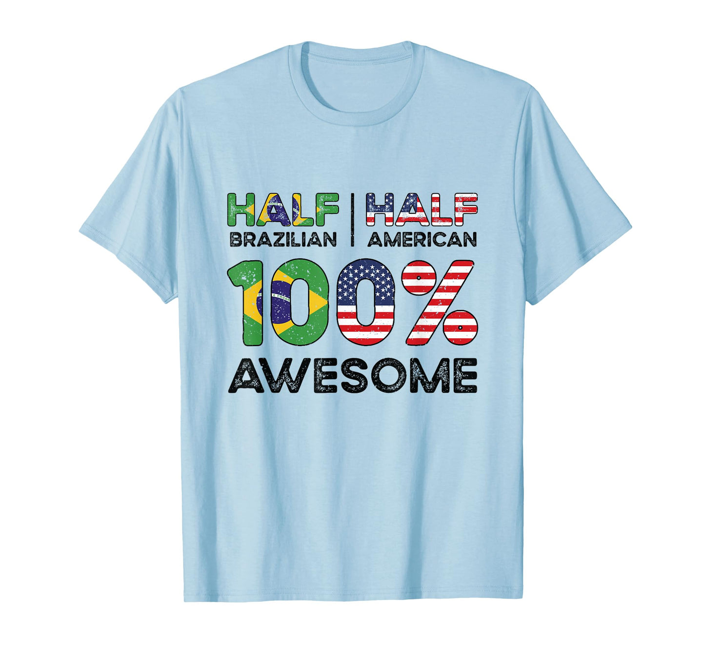 Brazilian American Patriot USA Grown Brazil US Flag T-Shirt