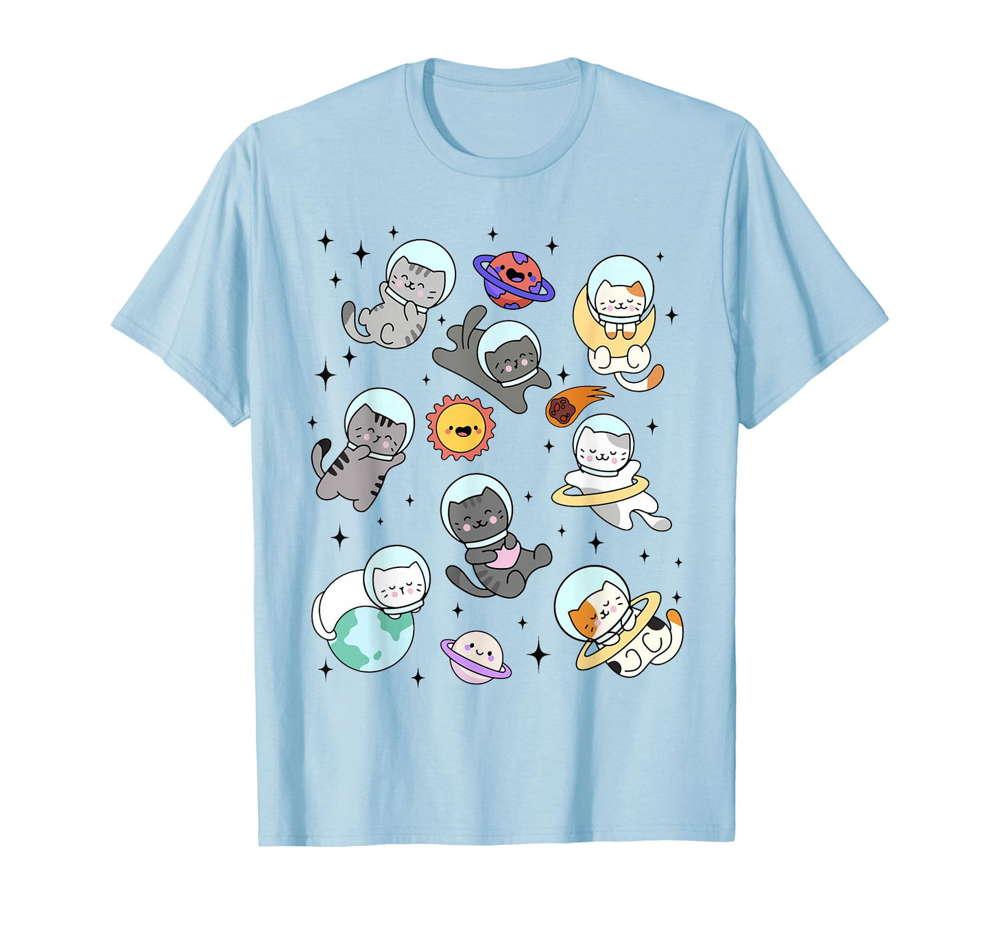 Funny Space Cats Astronaut in Space For Cat Lover Kitten T-Shirt