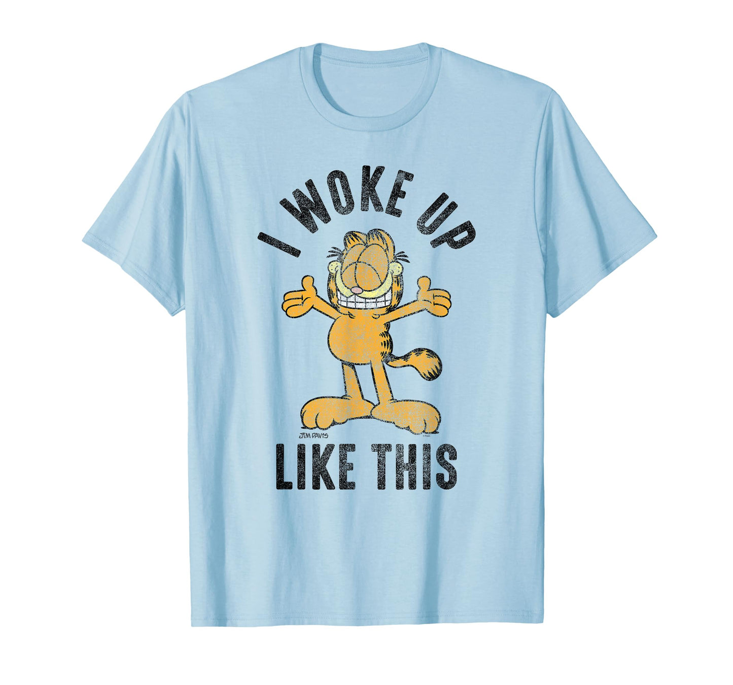 Garfield I Woke Up Like This Distressed Cartoon Cat T-Shirt