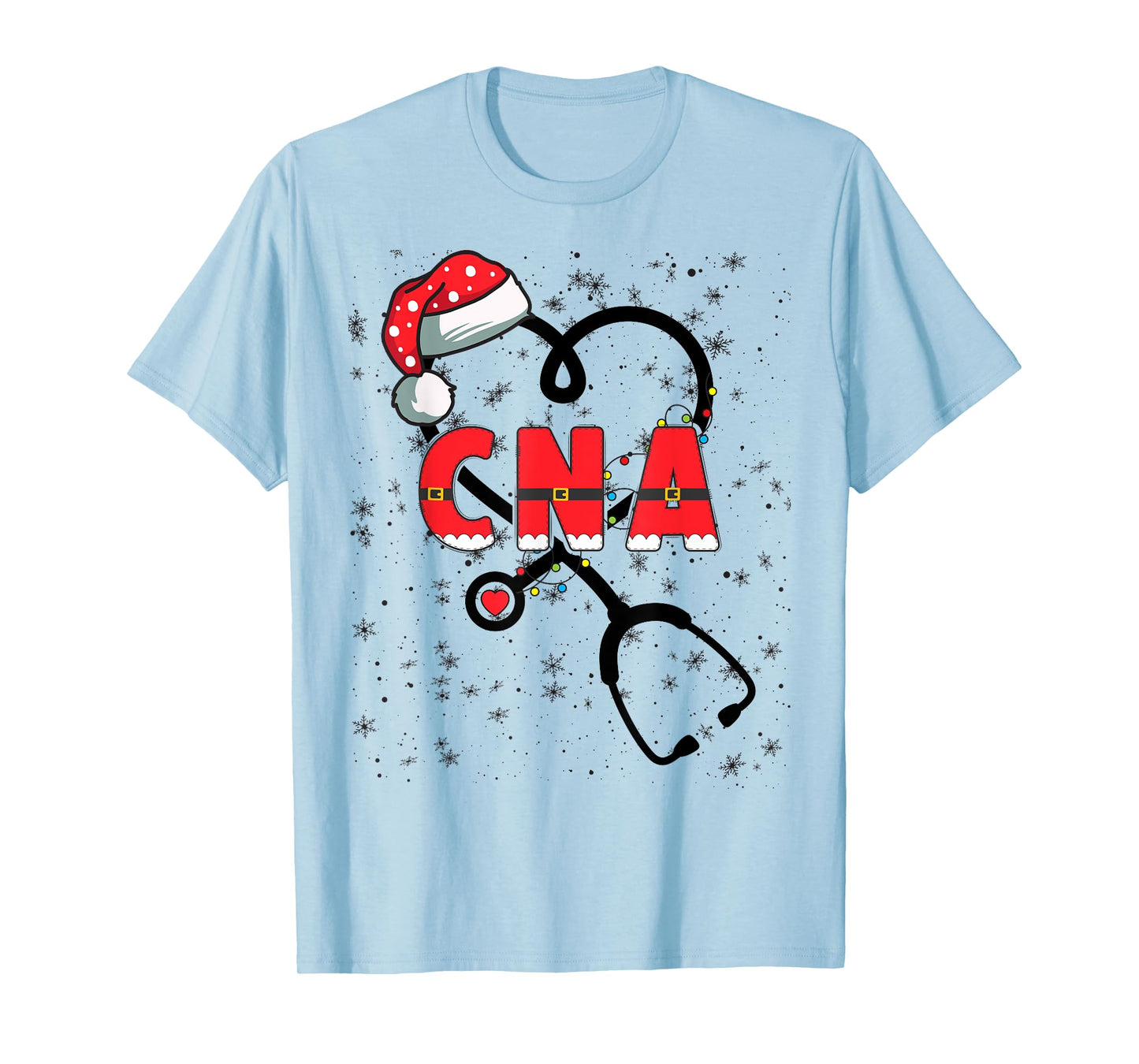 CNA Christmas Heart Certified Nursing Assistant Xmas Party T-Shirt