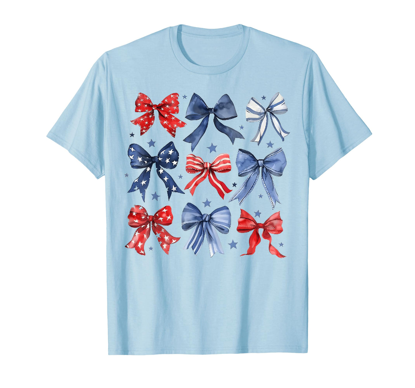 4th of July America Patriotic Bow Ribbon T-Shirt