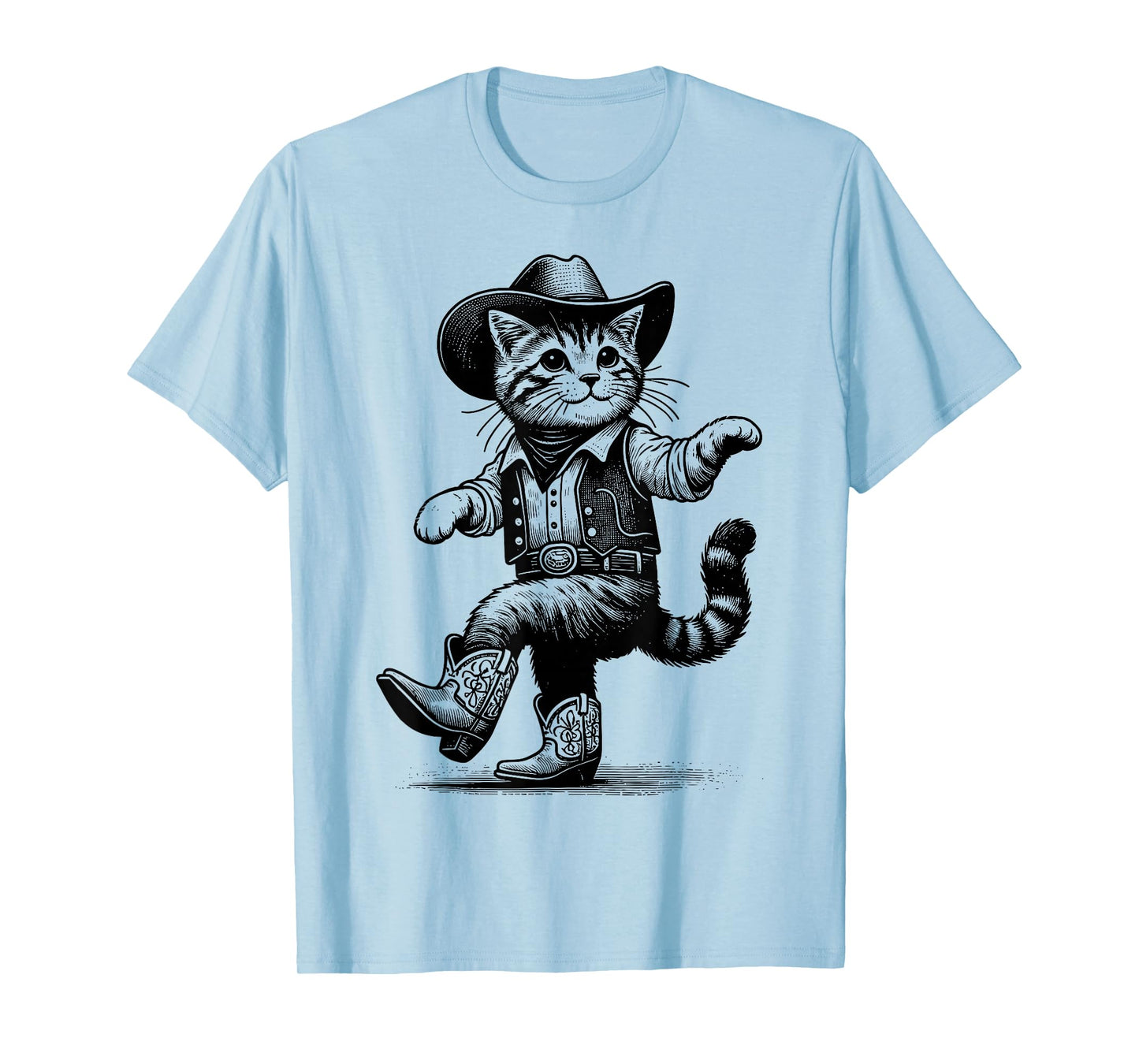Cat with Cowboy Hat & Boots Cowgirl Western Country T-Shirt
