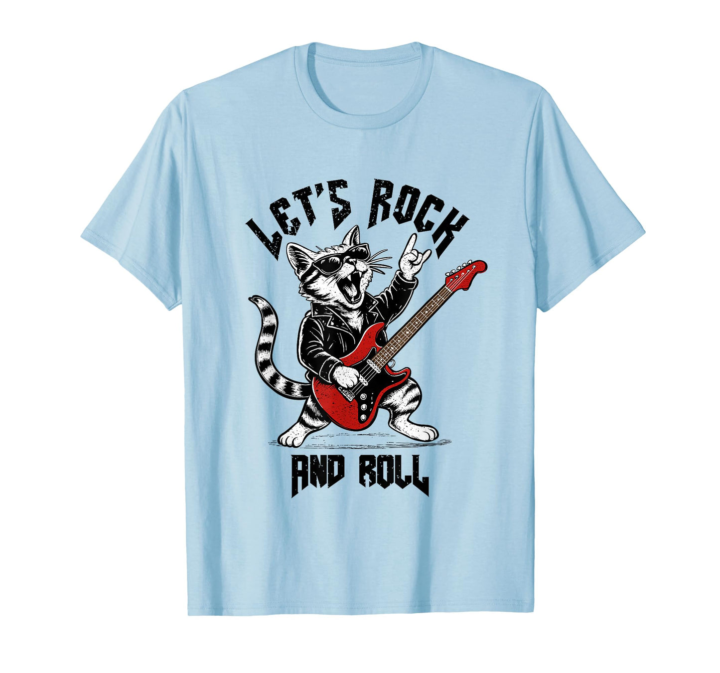 Rock and Roll Cat Guitarist Vintage Rock&Roll Cat Guitar T-Shirt
