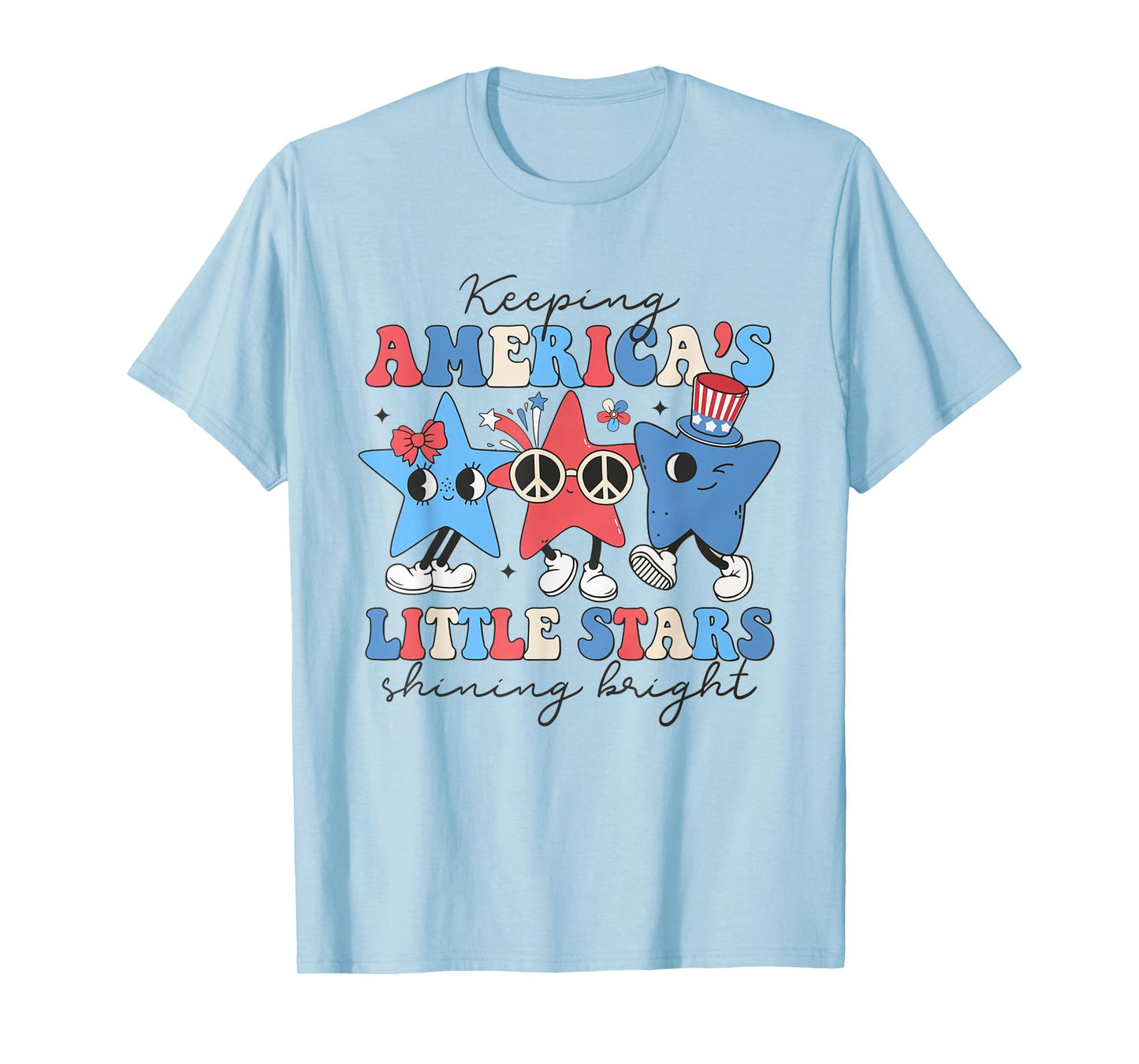 Pediatric Nurse 4th of July Little Stars Shining Bright T-Shirt for Women Men