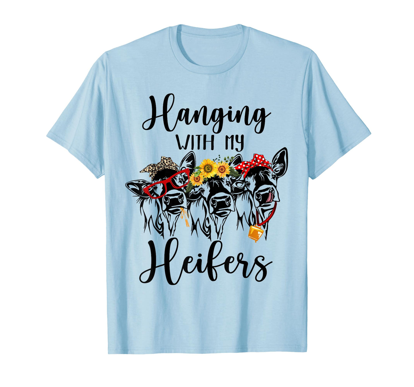 Cute Women's Hanging With My Heifers Bandana T-Shirt