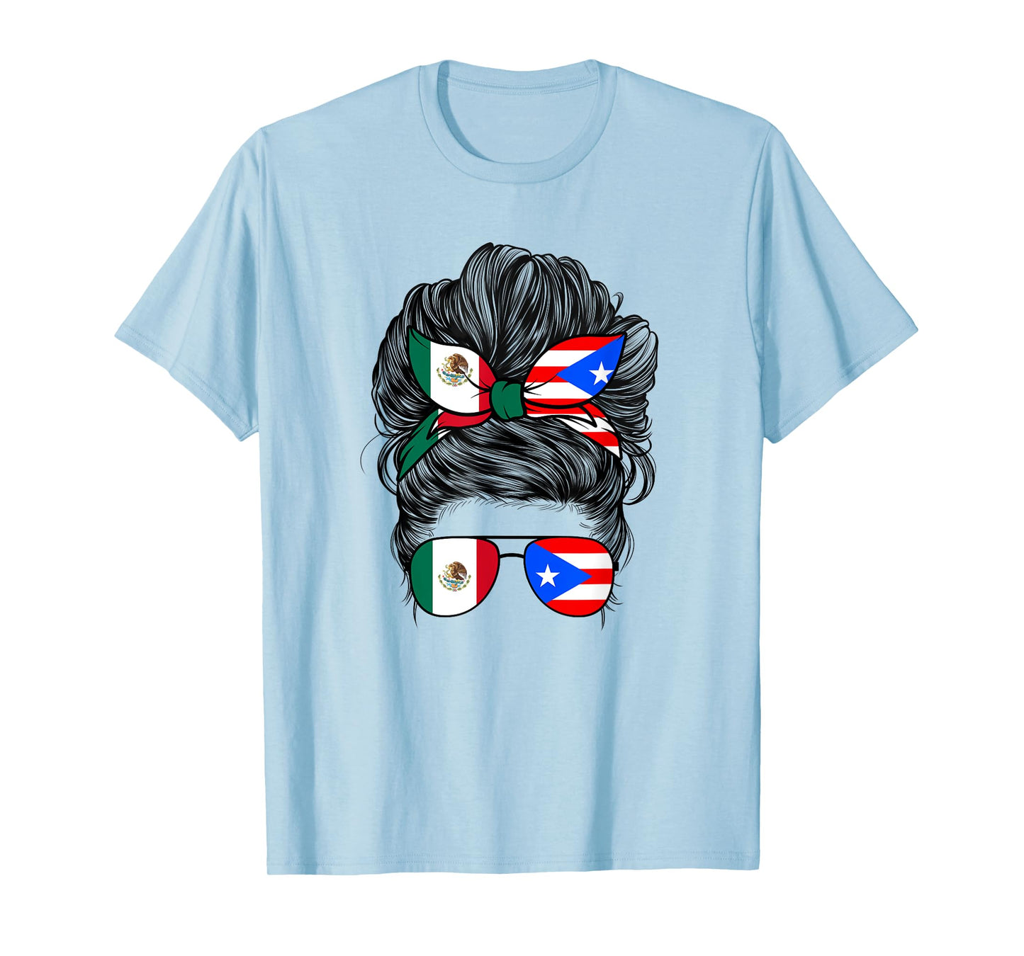 Mexirican Girl Women Half Mexican And Puerto Rican Rico Flag T-Shirt
