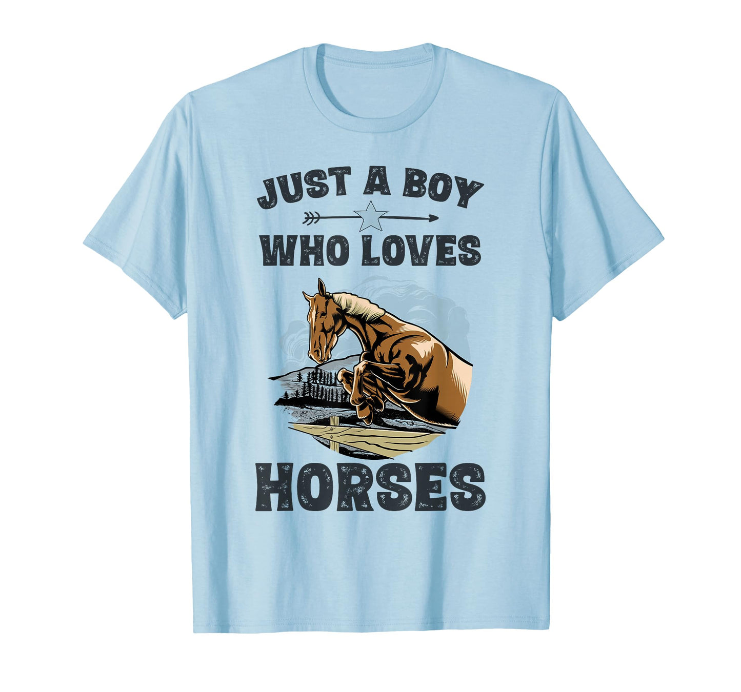 Just A Boy Who Loves Horses Shirt Horse Equestrian Boys T-Shirt