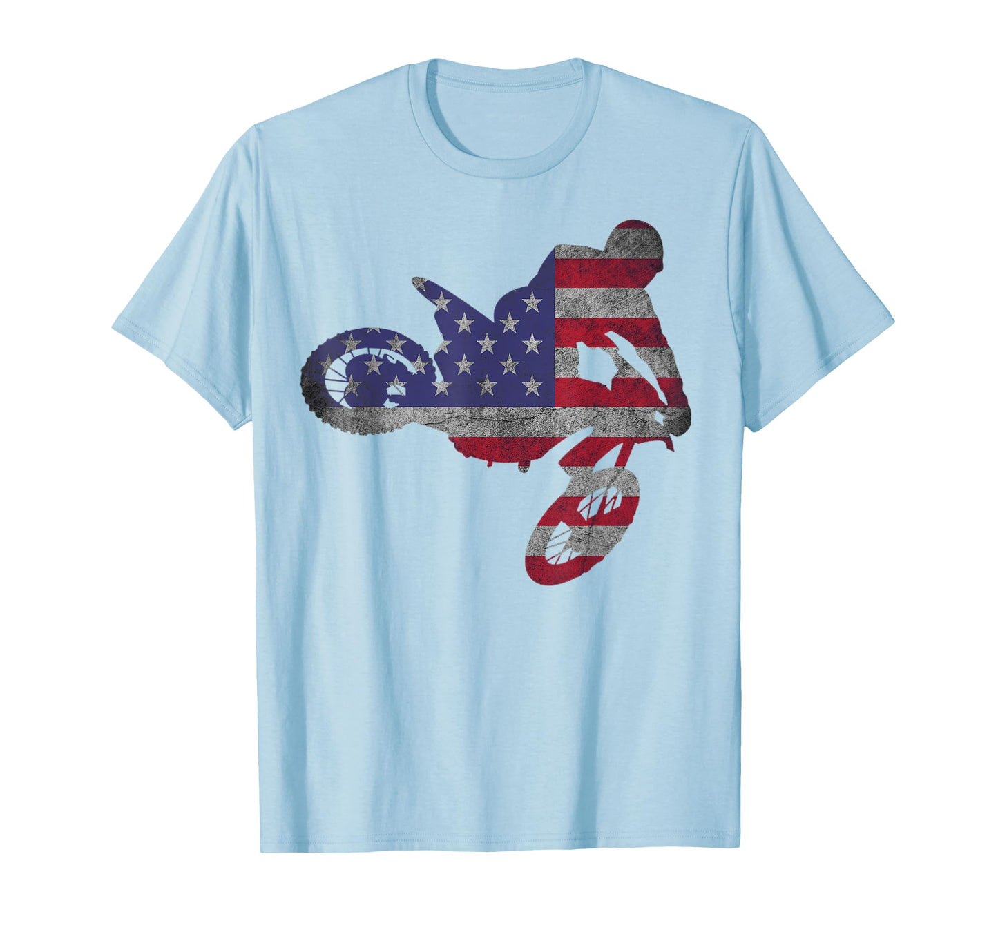 Dirt Bike American Flag T-Shirt | Motocross Enduro Shirt T-Shirt