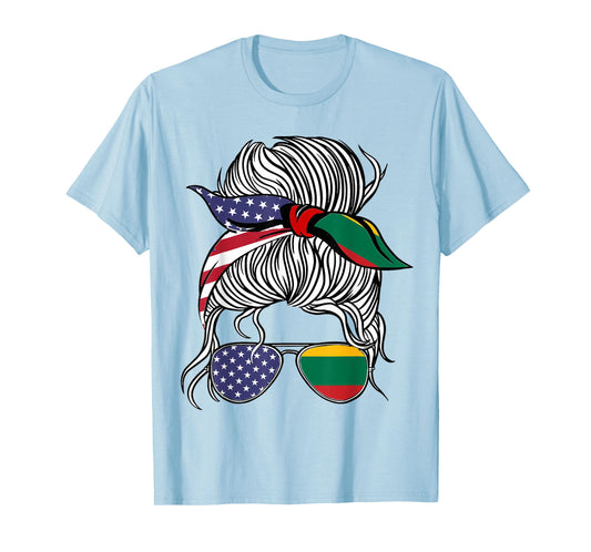American Lithuanian Patriot Flag Women Girl Lithuania Grown T-Shirt