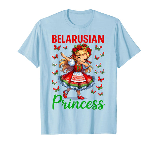 Belarusian Princess Dabbing Girl Cute Belarus Pride Girls T-Shirt