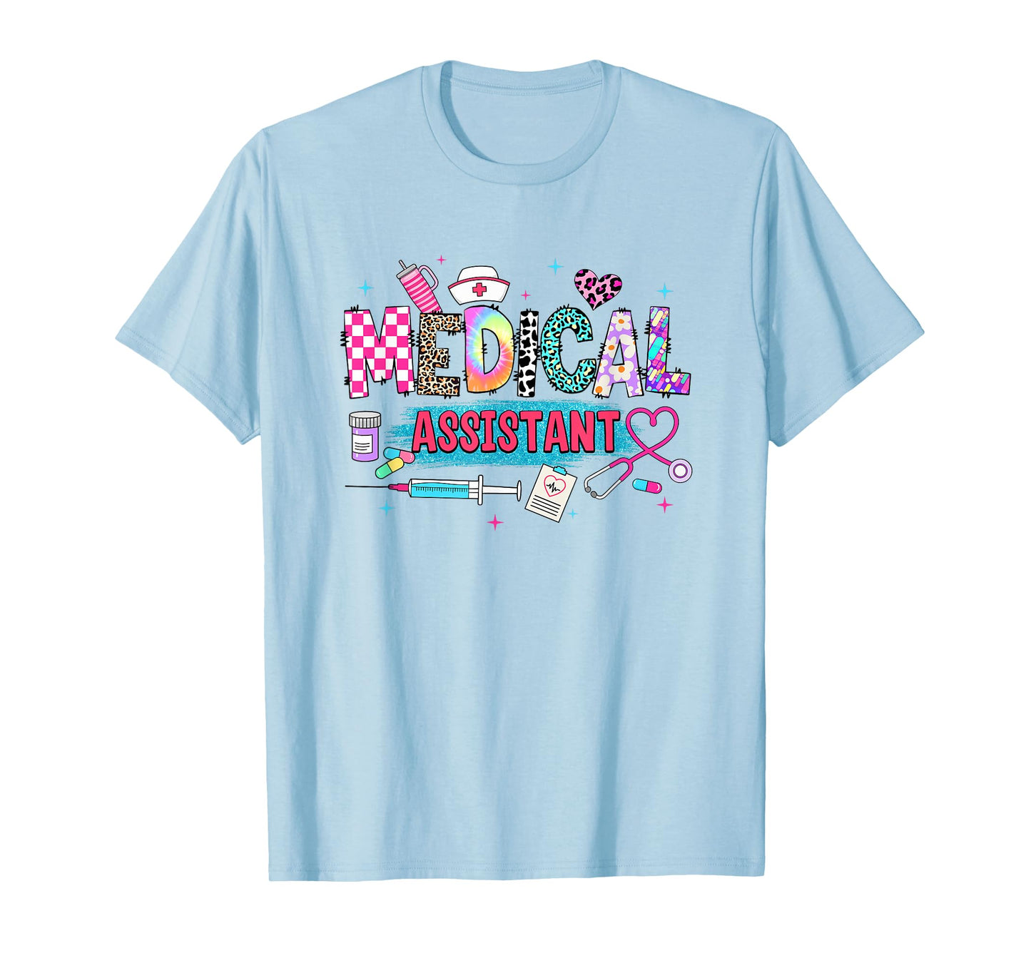 CMA Medical Assistant Nurse Leopard Stethoscope Women Work T-Shirt