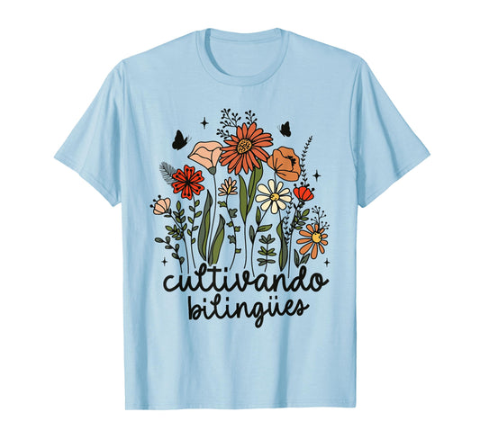 Cultivando Bilingues Dual Language Crew Bilingual Teacher Men Women Girls Kids T-Shirt