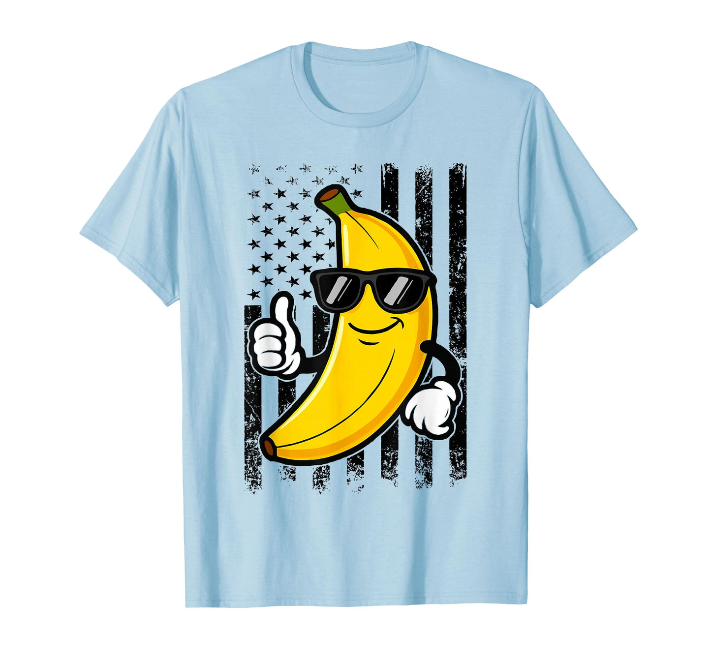Funny Banana Retro American Flag Banana Lover Boys Kids Men T-Shirt