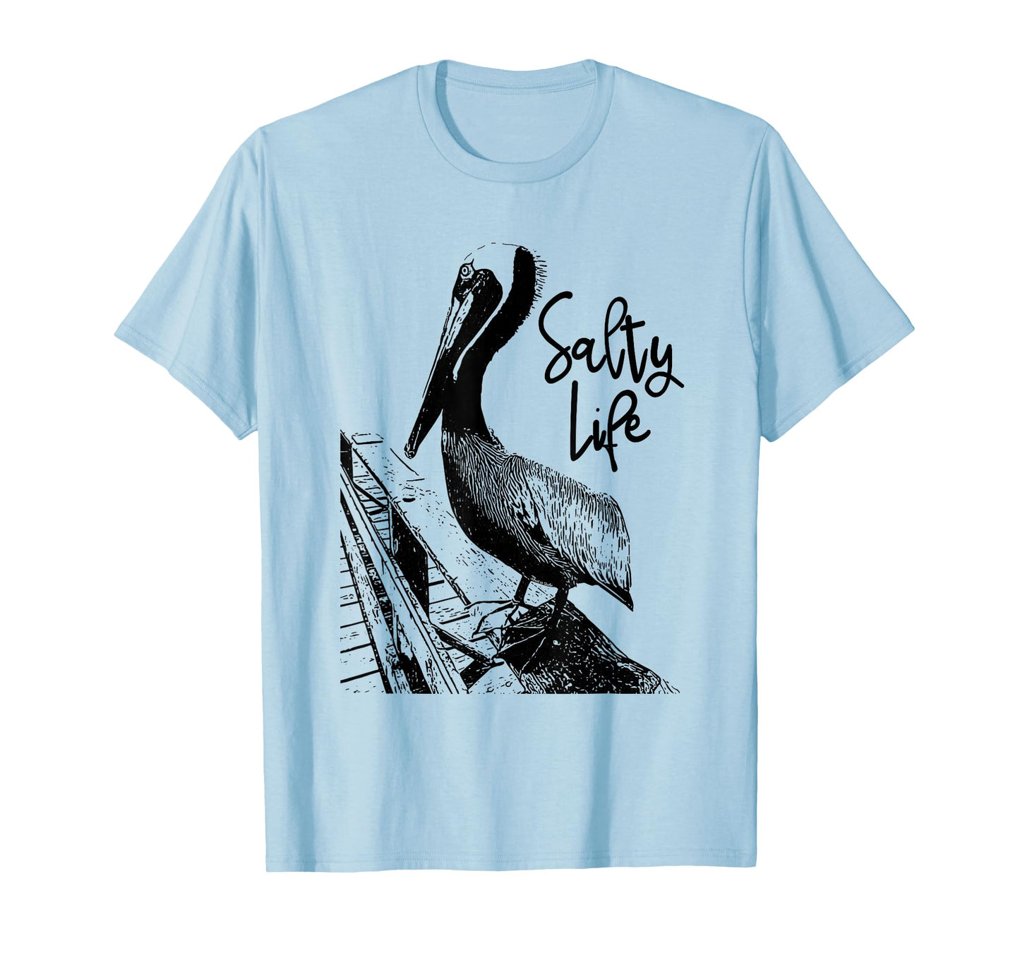 Salty Life Pelican Art T-Shirt T-Shirt