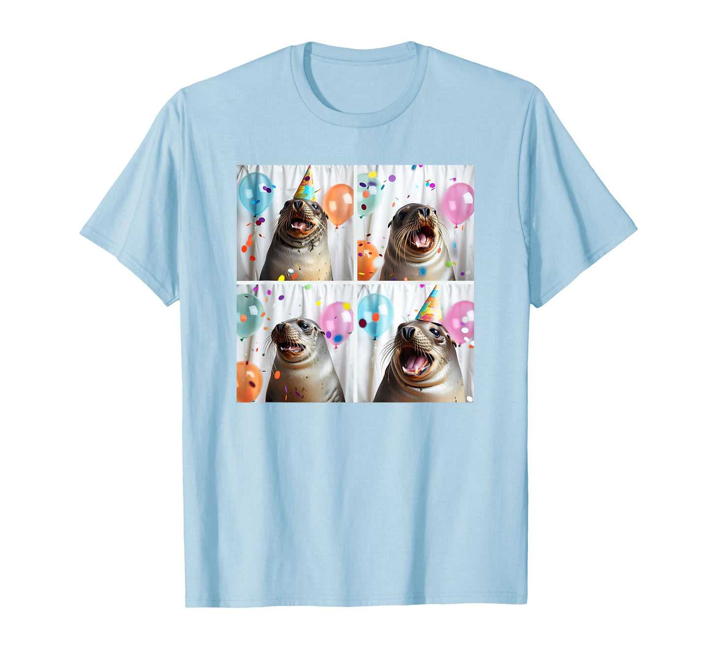 Seal Face Party Hat Ocean Seal Lover Funny Harbor Seal Pup T-Shirt