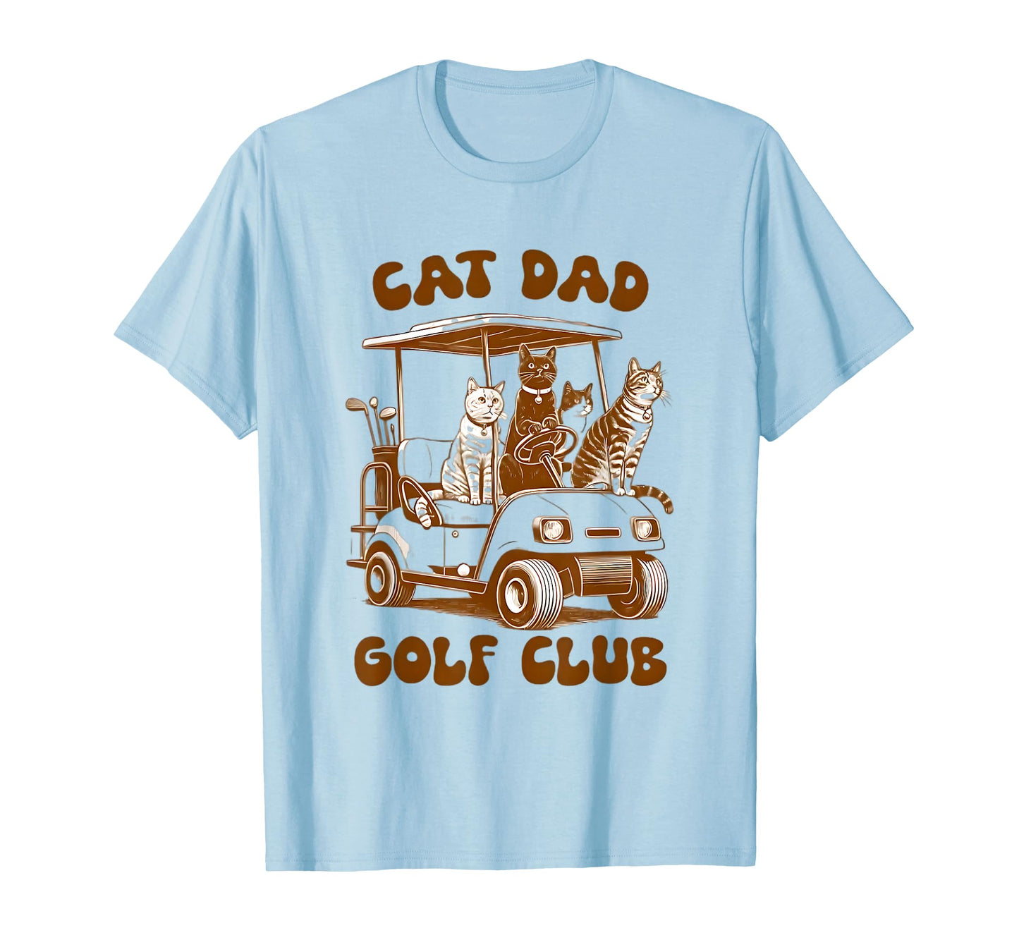 Father's Day Cat Dad Golf Club Funny Cat And Golf Lover T-Shirt