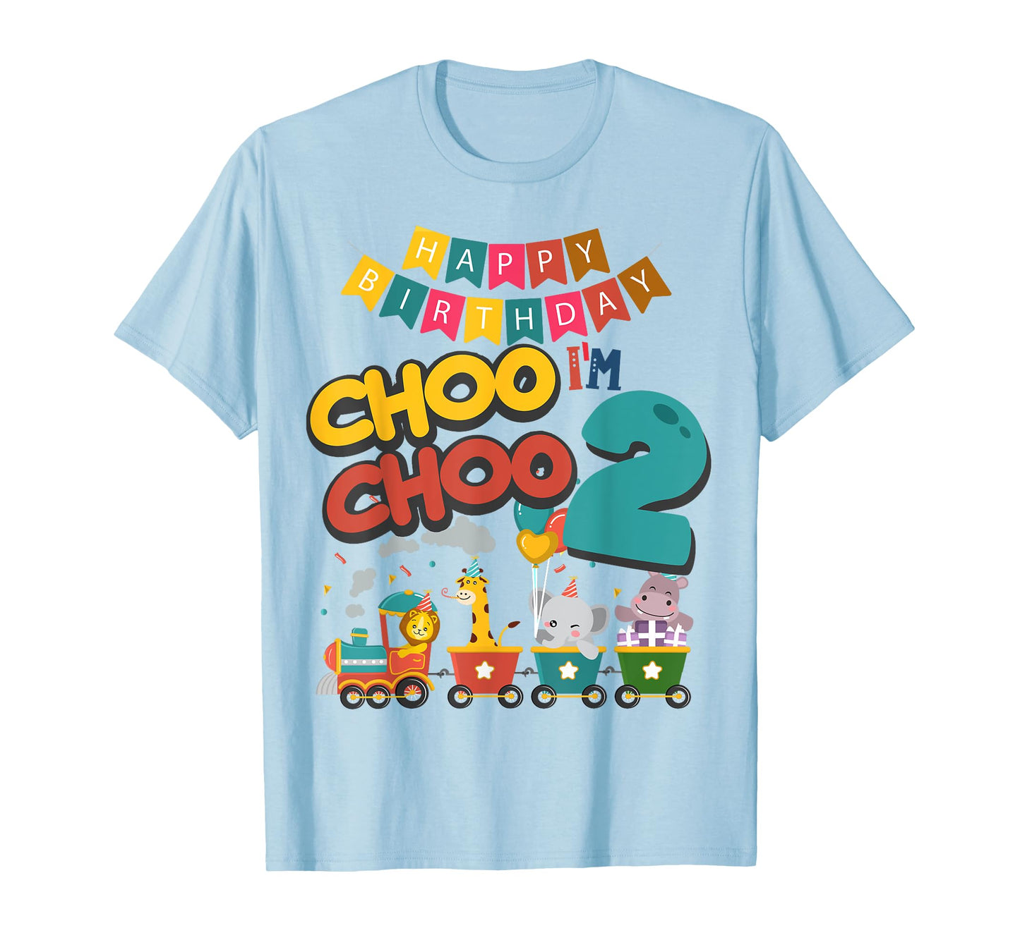 Choo Choo Train I Am Two Idea For Kids & 2nd birthday T-Shirt