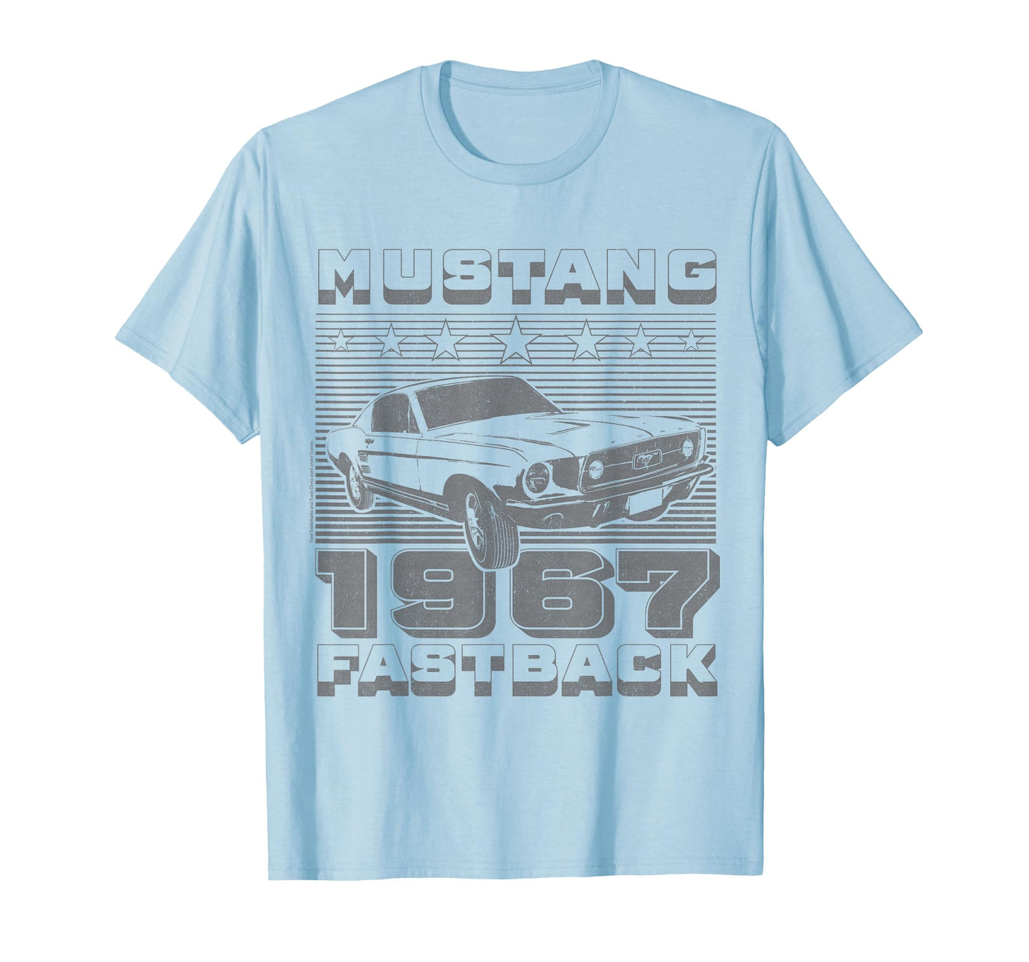 Ford - Mustang Fastback Patriotic Stars and Stripes 1967 T-Shirt