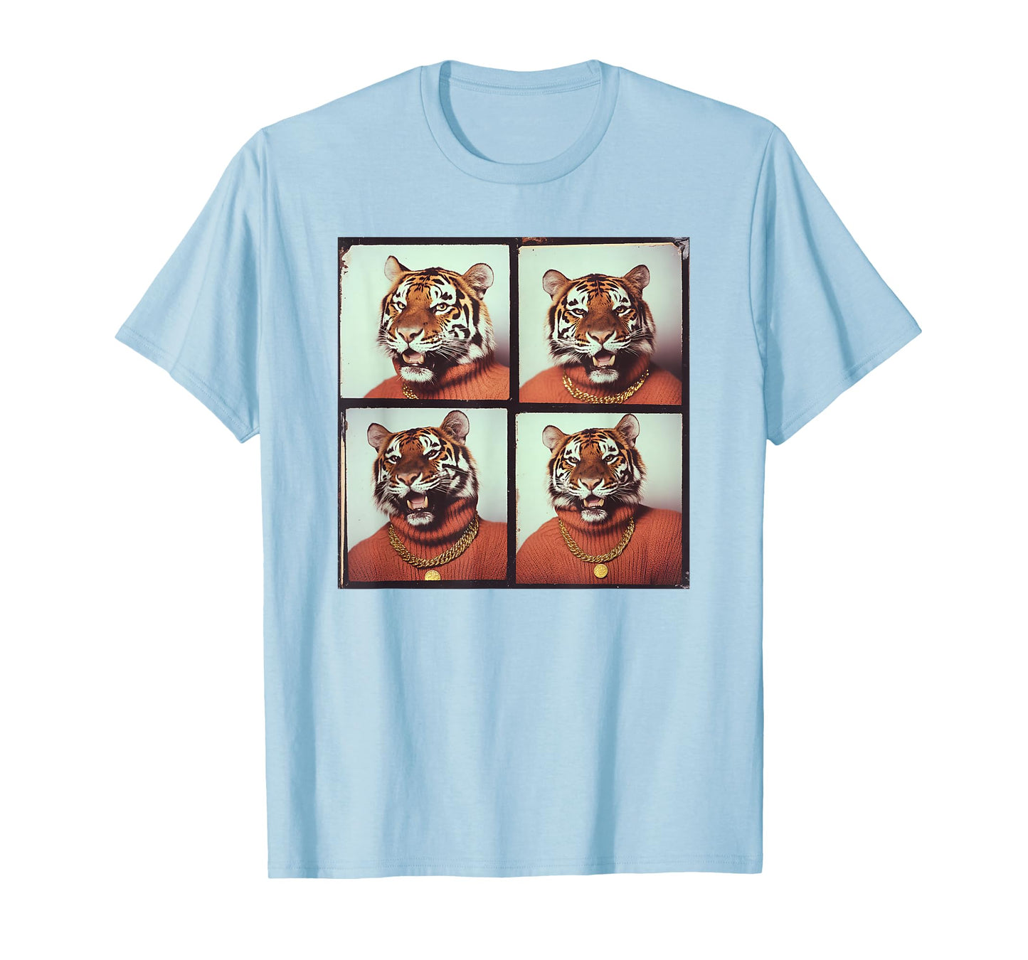 Retro Safari Animal Portrait Funny Tiger Lovers T-Shirt