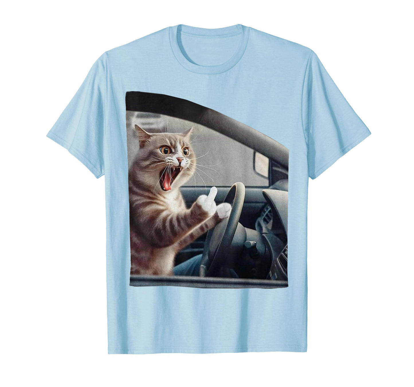 Eagerlys Cat Angry Kitten Driver Funny Art Grumpy Funny Fk T-Shirt