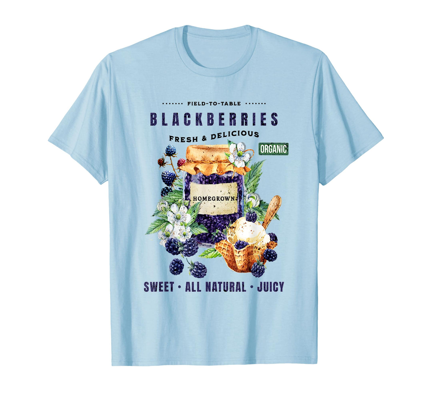 Cute Farm Shirts - Blackberry Harvest with Ice Cream T-Shirt