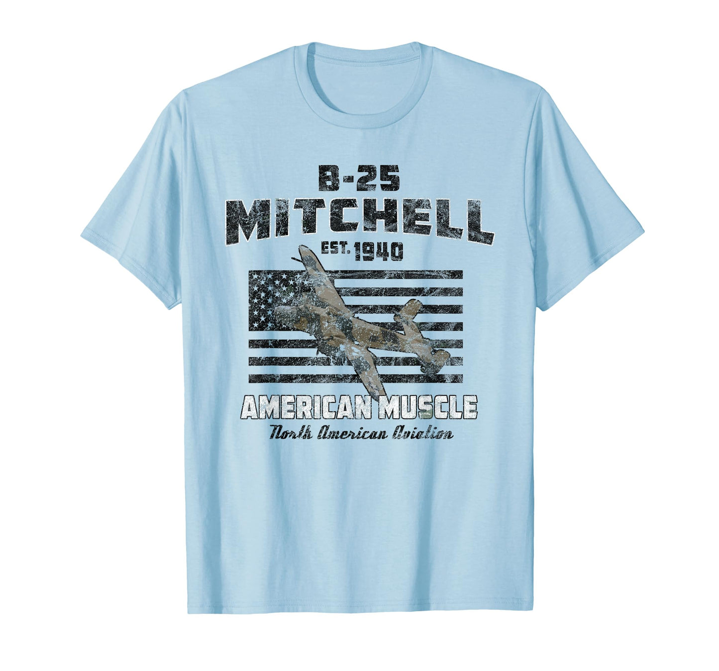 B-25 Mitchell WWII Bomber American Muscle Vintage T-Shirt