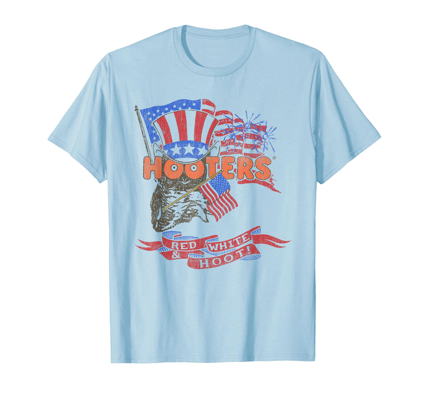 Hooters Red White and Hoot USA 4th of July American Flag T-Shirt