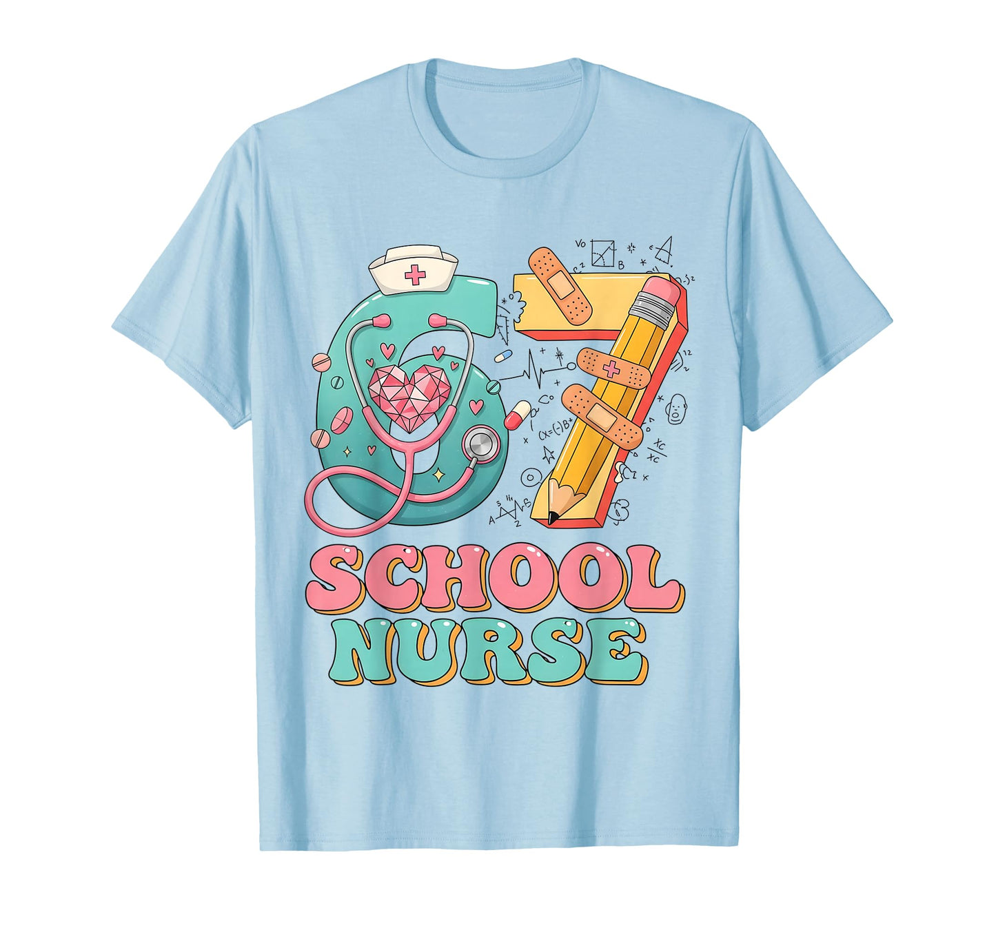 67 Meme Funny School Nurse Six Seven Meme Nursing Humor T-Shirt